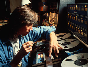 "How many reels did you say we had left?" Scholz winds up another audio gem. Photo by Gary Pihl.