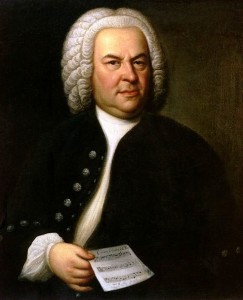 Johann Sebastian Bach, with notes in hand.